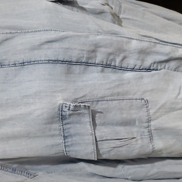 Ava & Viv Lyocell Chambray Shacket Sz 4X - Picture 2 of 13